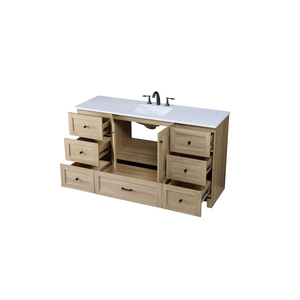 60 Inch Single Bathroom Vanity In Mango Wood