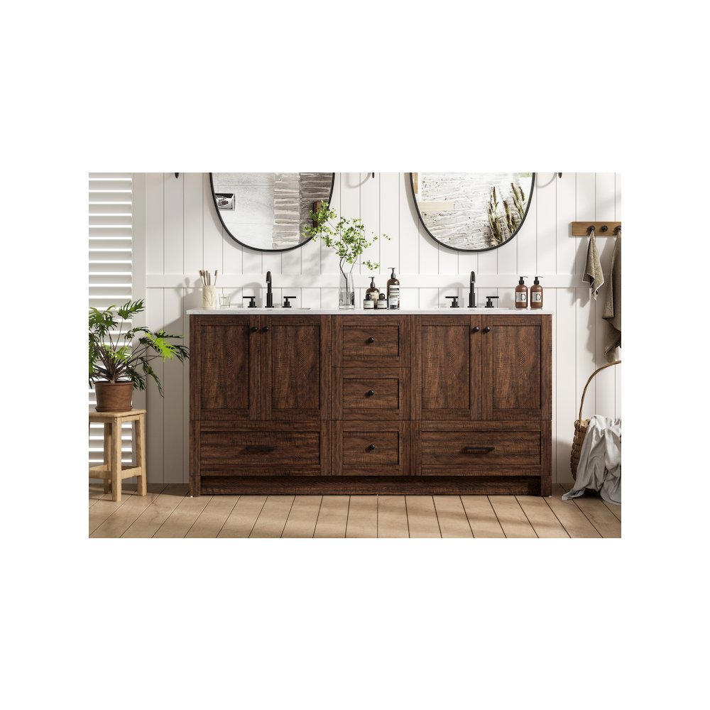 66 inch Double Bathroom Vanity In Expresso