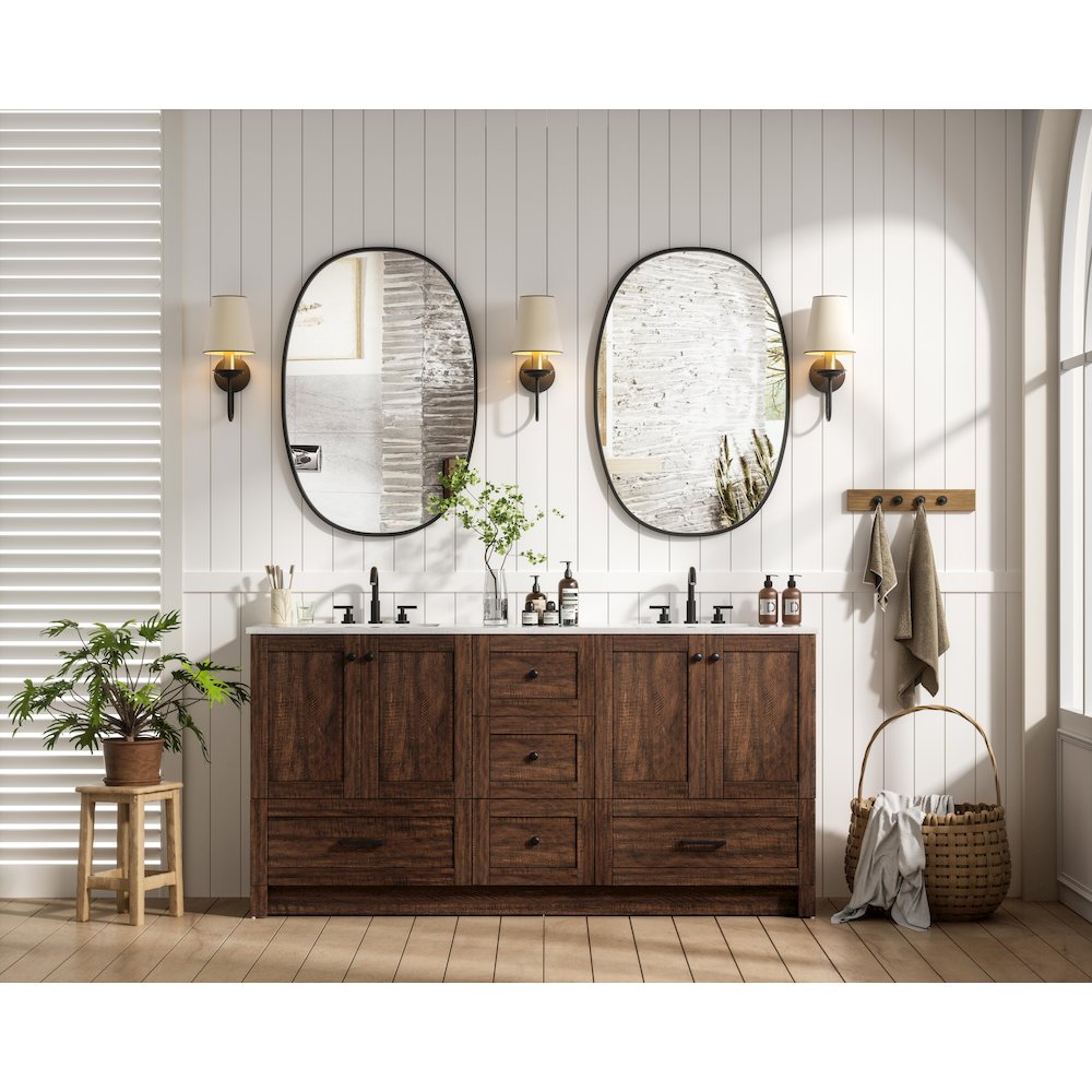 66 inch Double Bathroom Vanity In Expresso