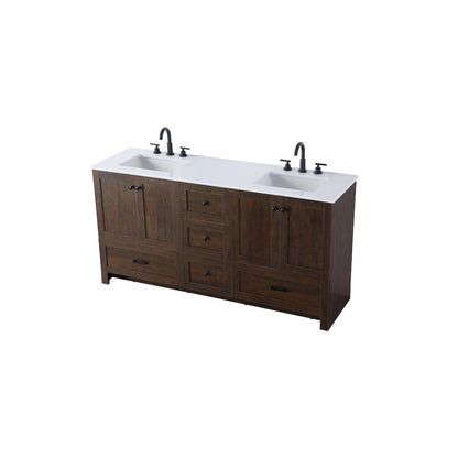 66 inch Double Bathroom Vanity In Expresso