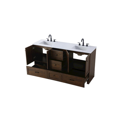 66 inch Double Bathroom Vanity In Expresso