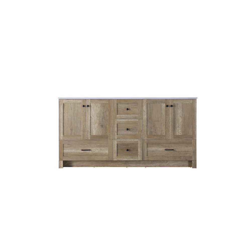 66 inch Double Bathroom Vanity In Natural Oak