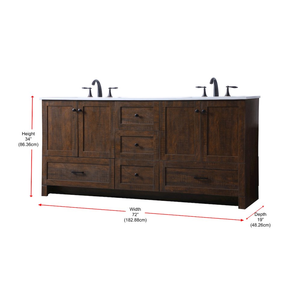 72 Inch Double Bathroom Vanity In Expresso