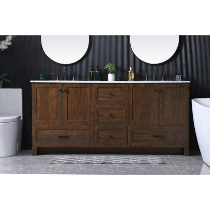 72 Inch Double Bathroom Vanity In Expresso