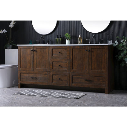 72 Inch Double Bathroom Vanity In Expresso
