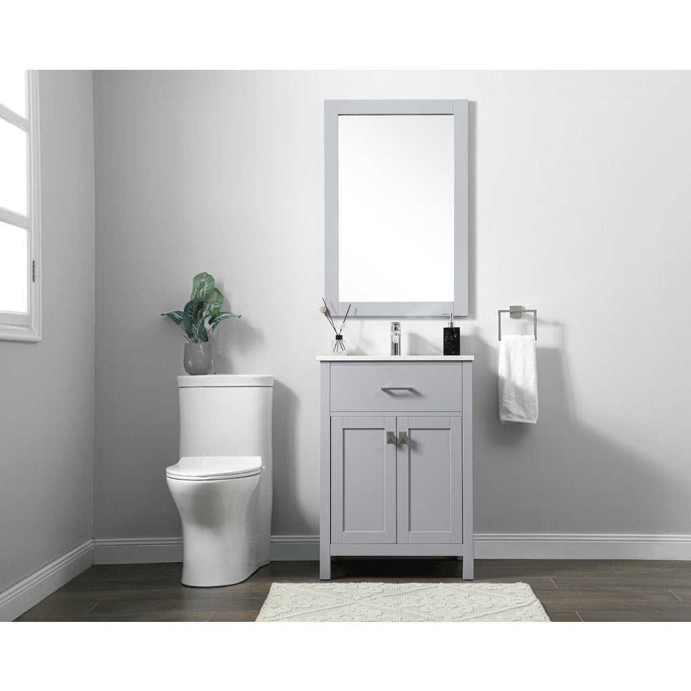 24 Inch SIngle Bathroom Vanity In Grey