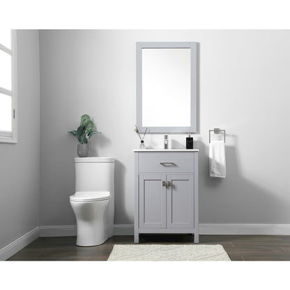 24 Inch SIngle Bathroom Vanity In Grey