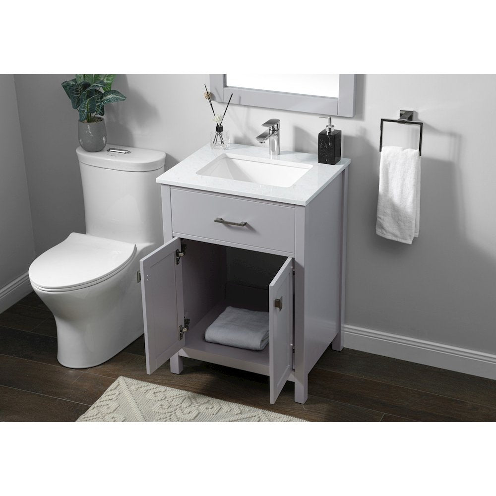 24 Inch SIngle Bathroom Vanity In Grey