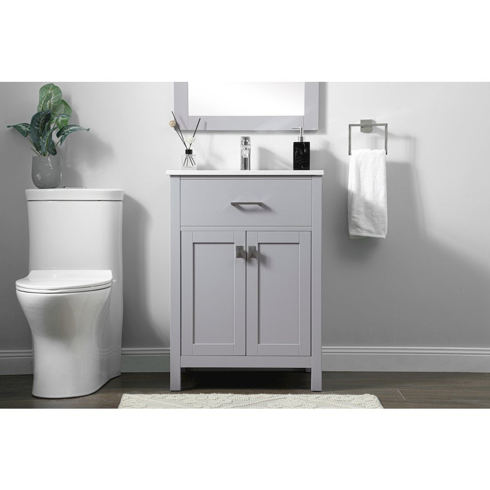 24 Inch SIngle Bathroom Vanity In Grey