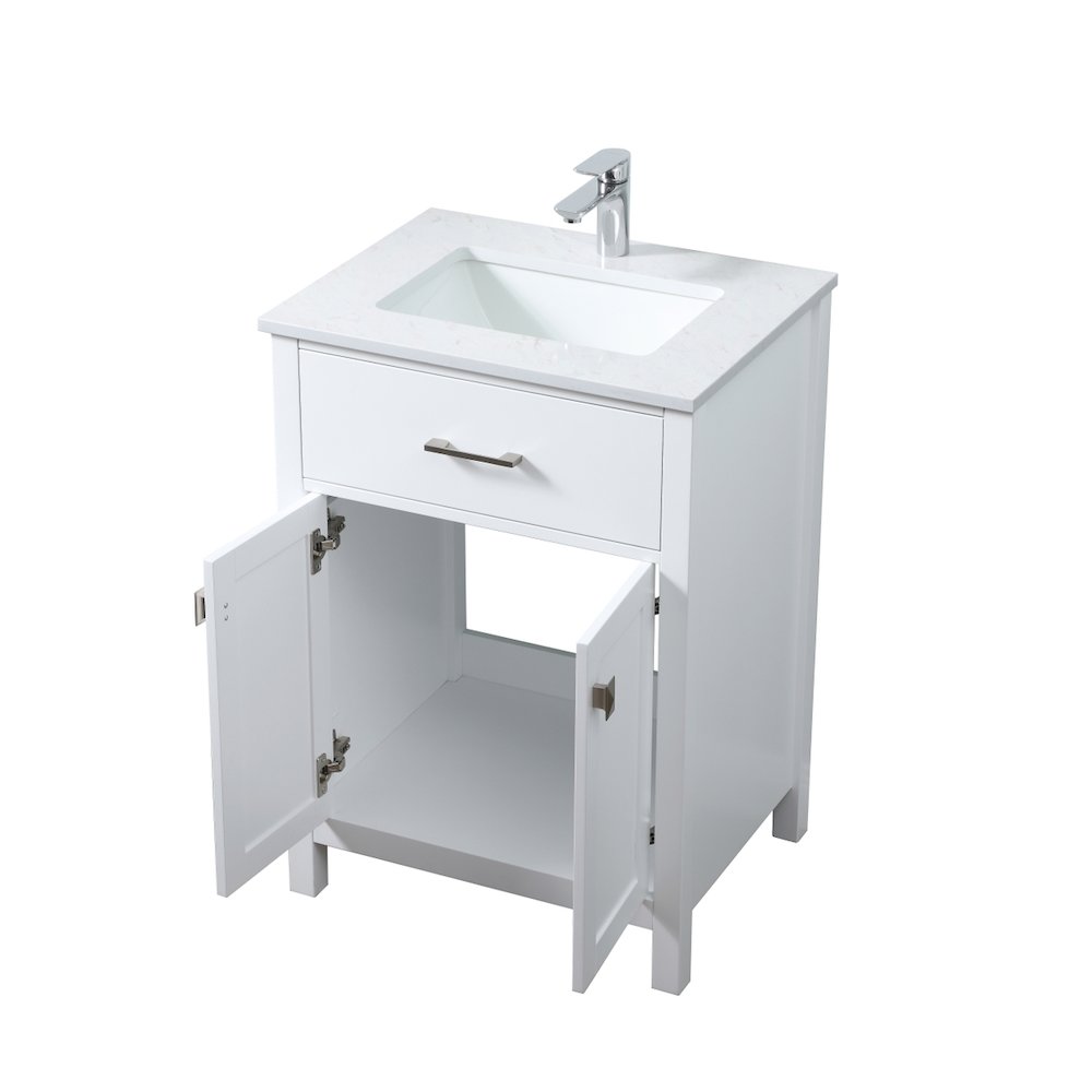 24 Inch SIngle Bathroom Vanity In White