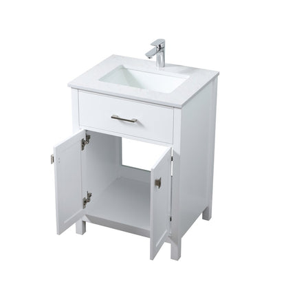 24 Inch SIngle Bathroom Vanity In White