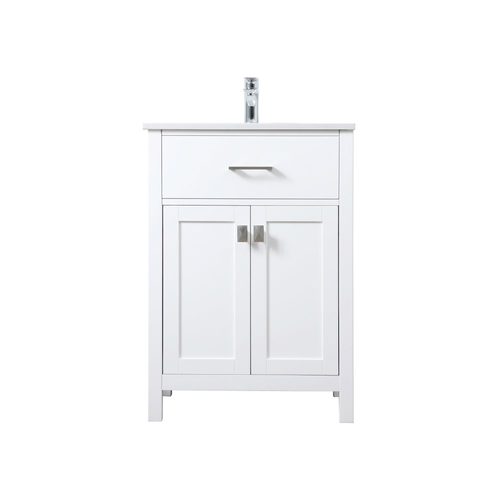 24 Inch SIngle Bathroom Vanity In White