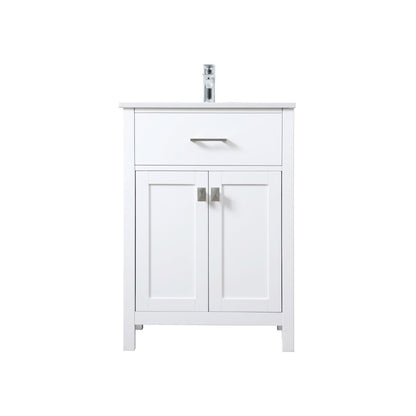 24 Inch SIngle Bathroom Vanity In White