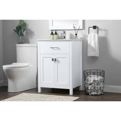 24 Inch SIngle Bathroom Vanity In White