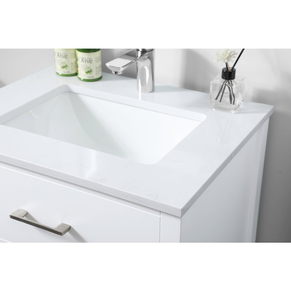 24 Inch SIngle Bathroom Vanity In White