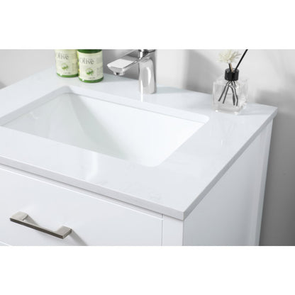24 Inch SIngle Bathroom Vanity In White