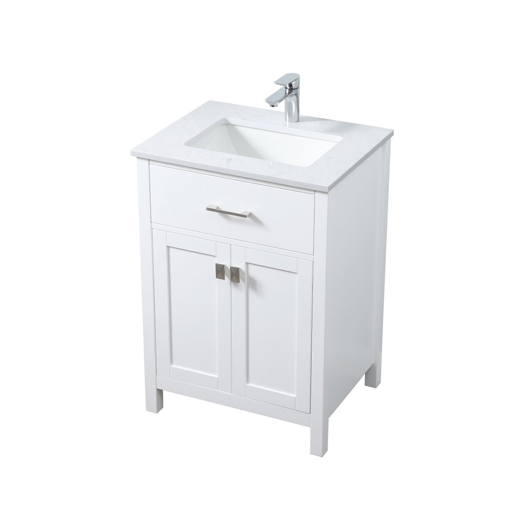 24 Inch SIngle Bathroom Vanity In White