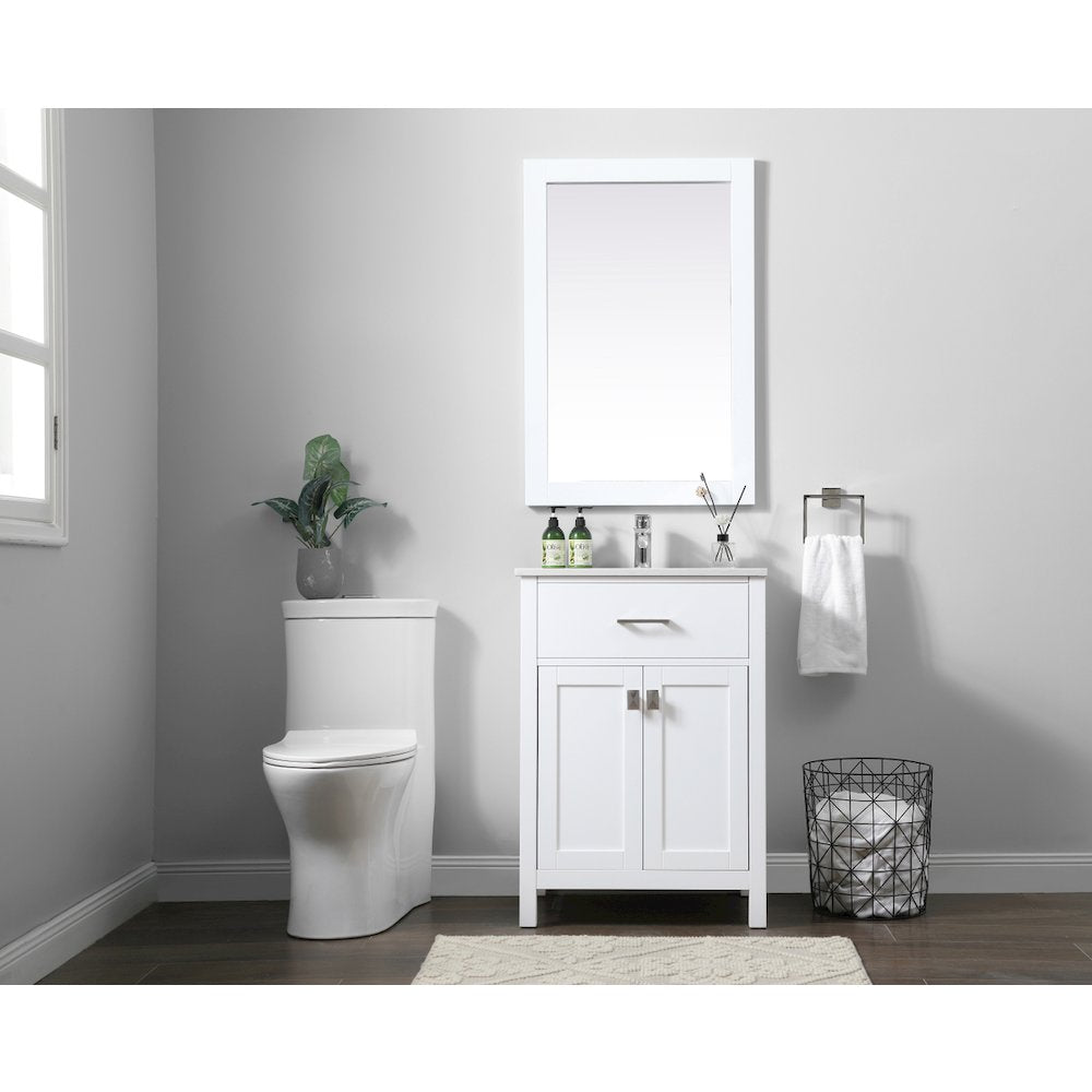 24 Inch SIngle Bathroom Vanity In White