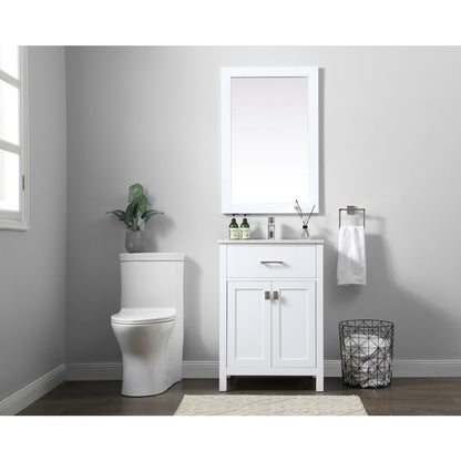 24 Inch SIngle Bathroom Vanity In White