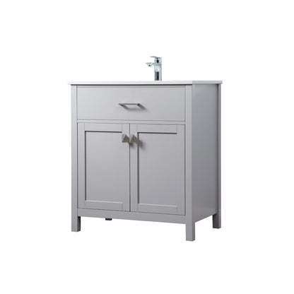 30 Inch SIngle Bathroom Vanity In Grey