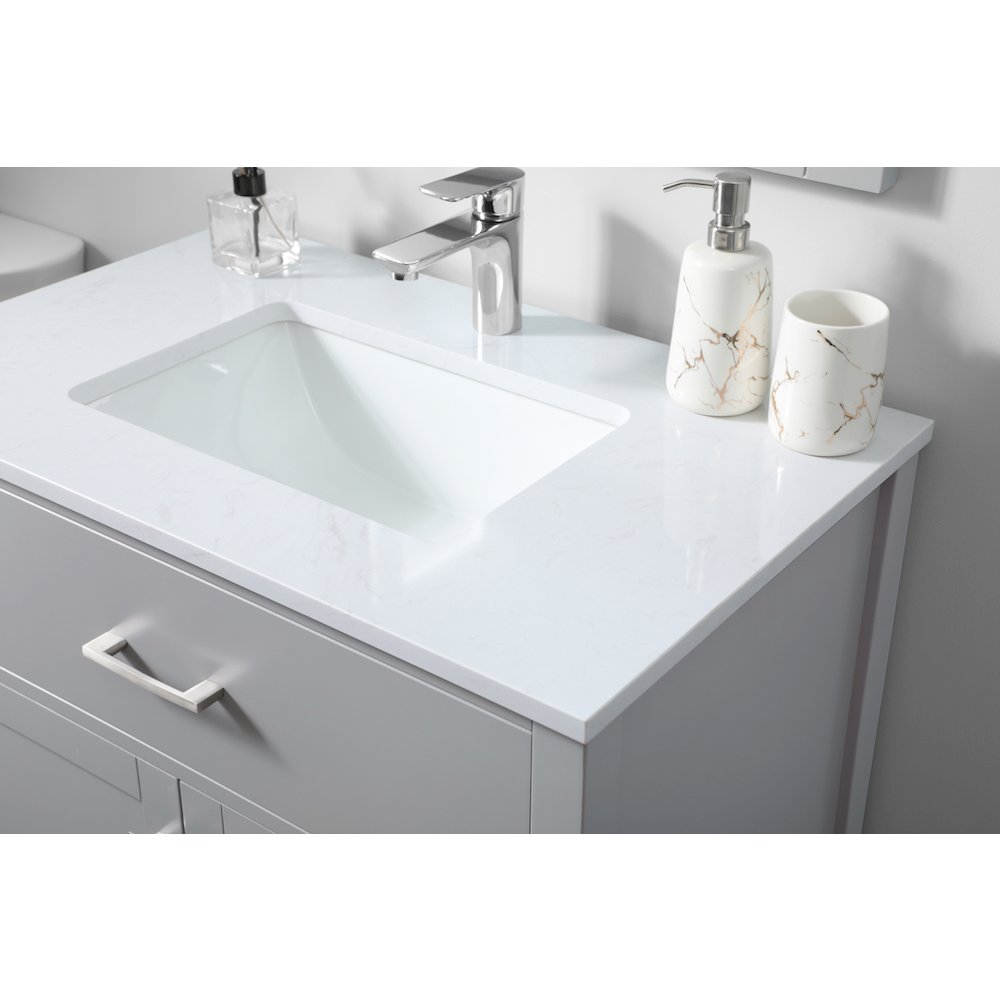 30 Inch SIngle Bathroom Vanity In Grey