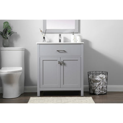 30 Inch SIngle Bathroom Vanity In Grey