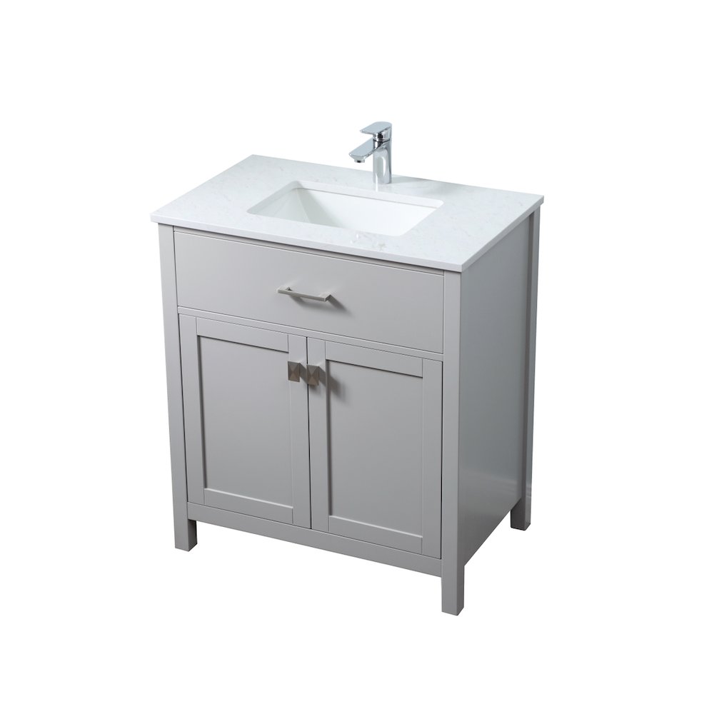 30 Inch SIngle Bathroom Vanity In Grey