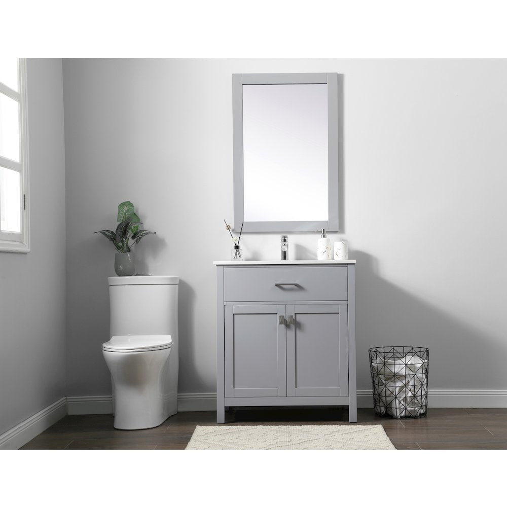 30 Inch SIngle Bathroom Vanity In Grey
