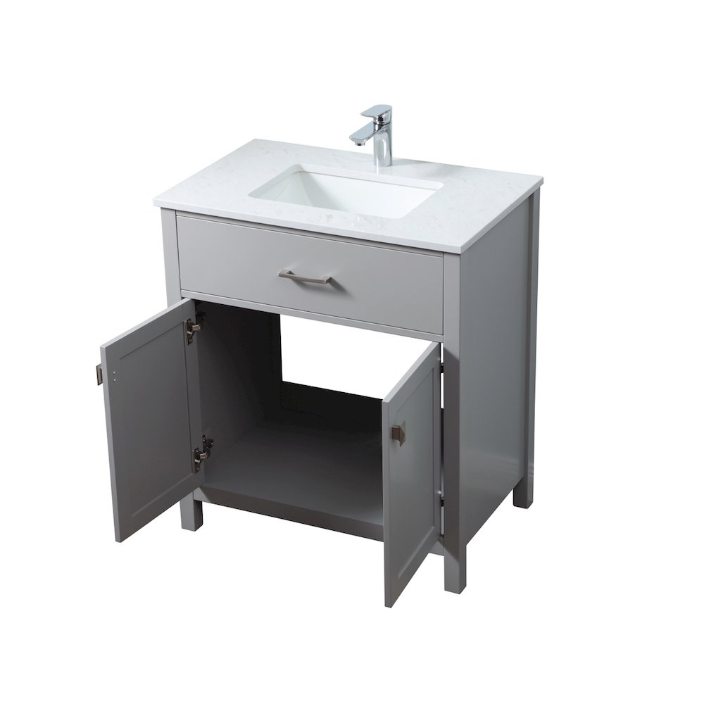 30 Inch SIngle Bathroom Vanity In Grey