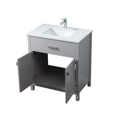 30 Inch SIngle Bathroom Vanity In Grey
