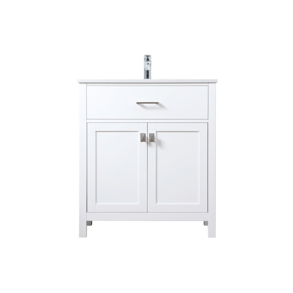 30 Inch SIngle Bathroom Vanity In White