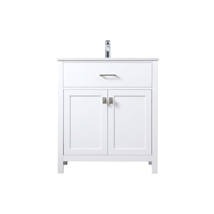 30 Inch SIngle Bathroom Vanity In White