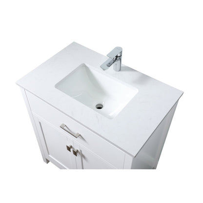 30 Inch SIngle Bathroom Vanity In White