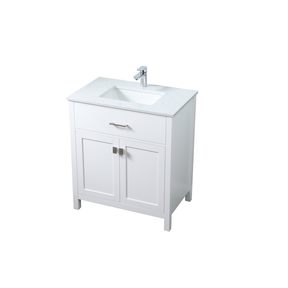 30 Inch SIngle Bathroom Vanity In White