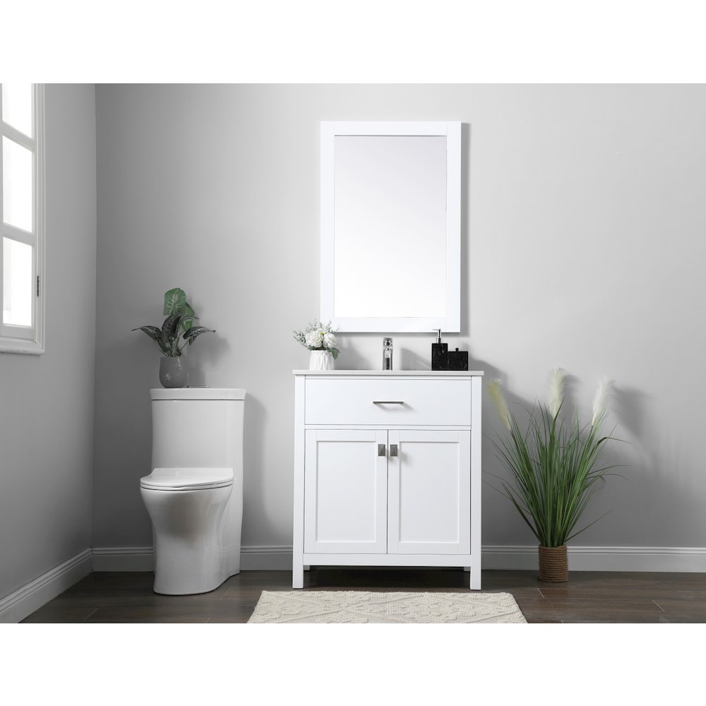 30 Inch SIngle Bathroom Vanity In White