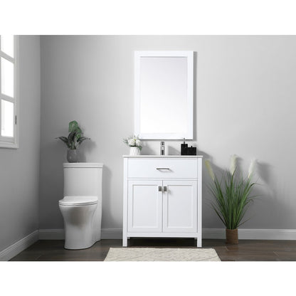 30 Inch SIngle Bathroom Vanity In White