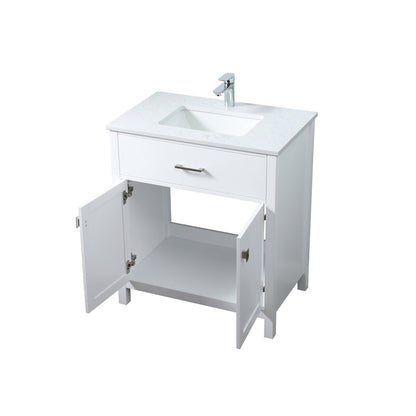 30 Inch SIngle Bathroom Vanity In White