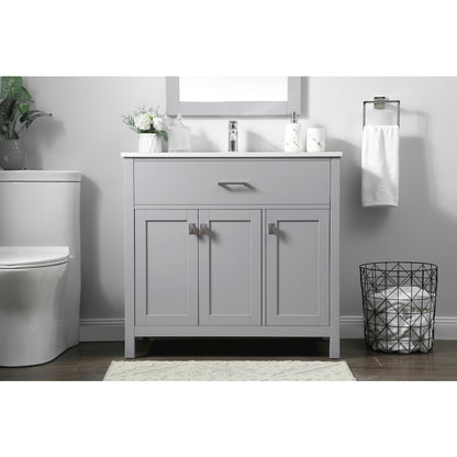 36 Inch SIngle Bathroom Vanity In Grey