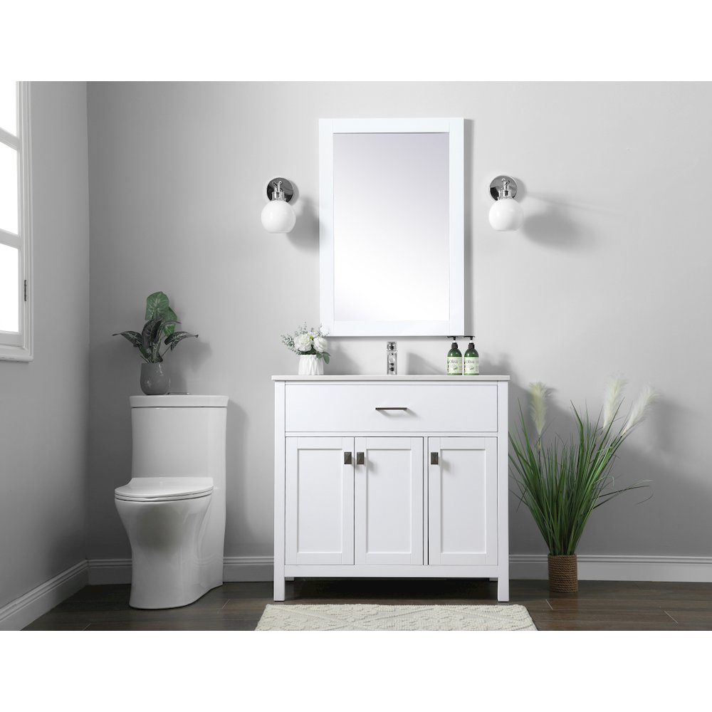 36 Inch SIngle Bathroom Vanity In White