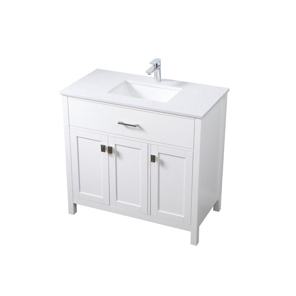 36 Inch SIngle Bathroom Vanity In White