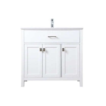 36 Inch SIngle Bathroom Vanity In White