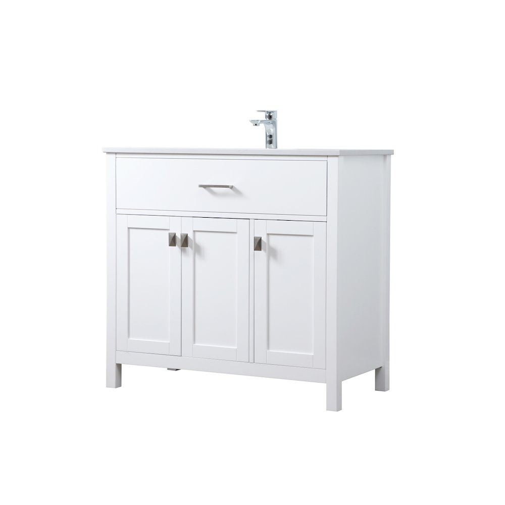 36 Inch SIngle Bathroom Vanity In White
