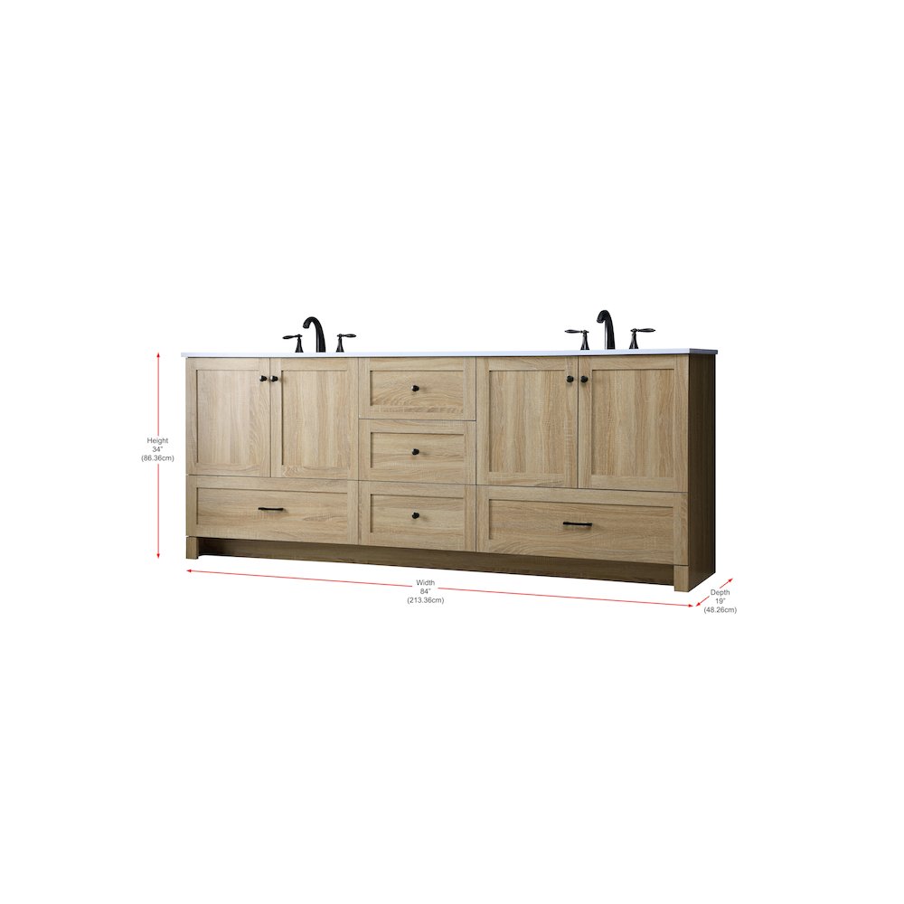 84 Inch Double Bathroom Vanity In Mango Wood