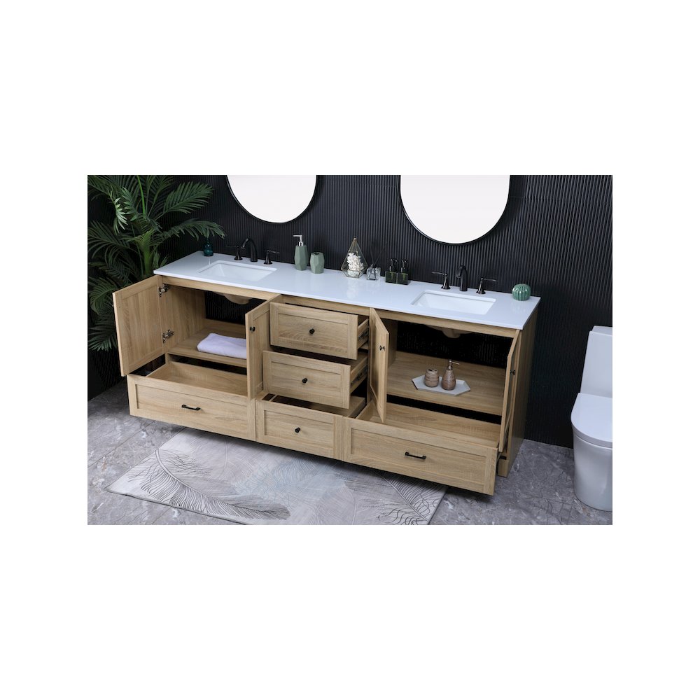84 Inch Double Bathroom Vanity In Mango Wood