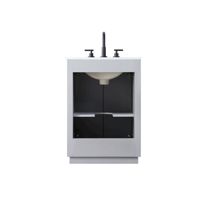 24 inch Single Bathroom Vanity in Grey