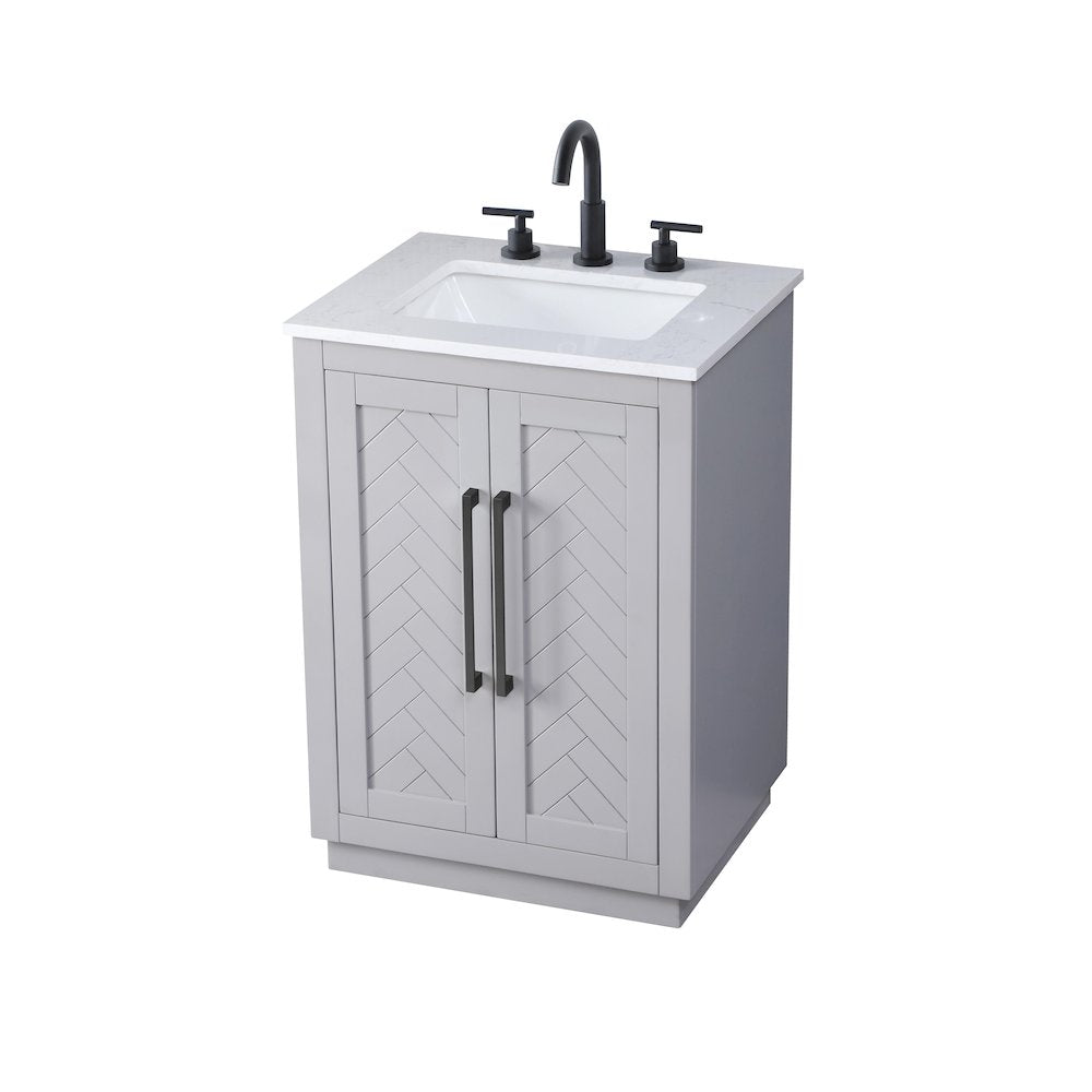 24 inch Single Bathroom Vanity in Grey
