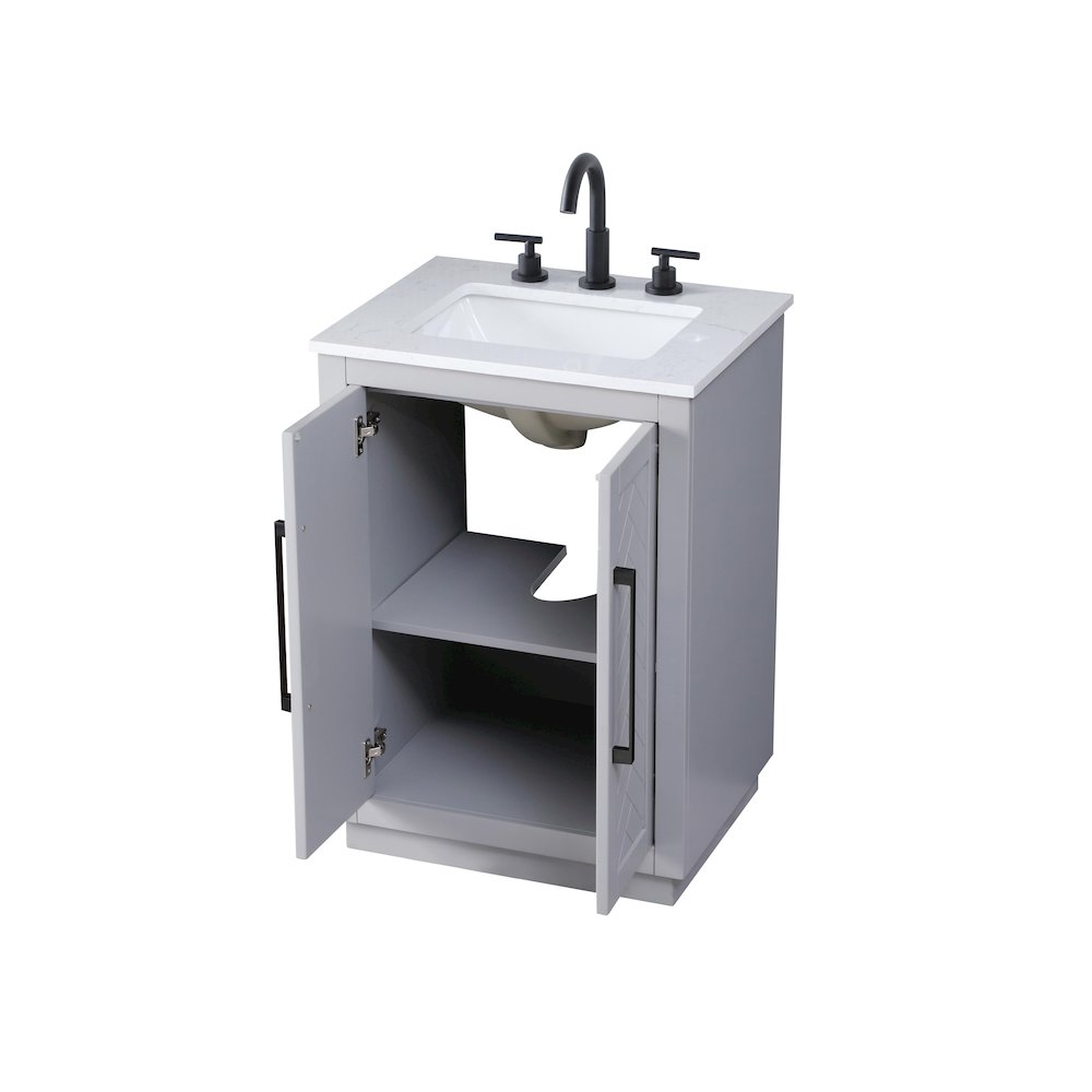 24 inch Single Bathroom Vanity in Grey