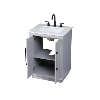 24 inch Single Bathroom Vanity in Grey
