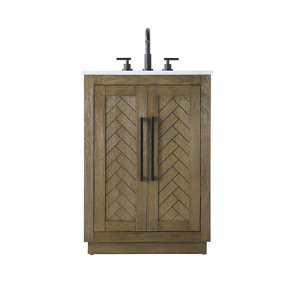 24 inch Single Bathroom Vanity in Hazel Oak