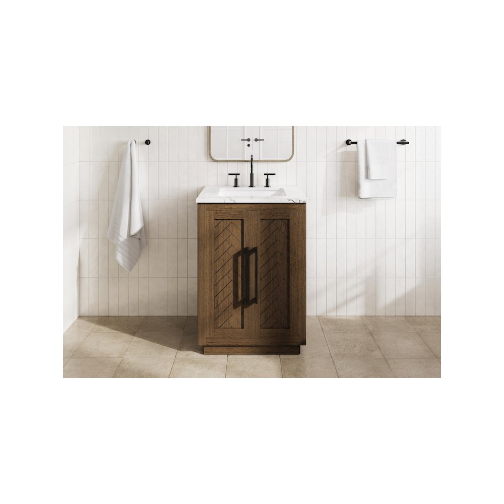 24 inch Single Bathroom Vanity in Hazel Oak